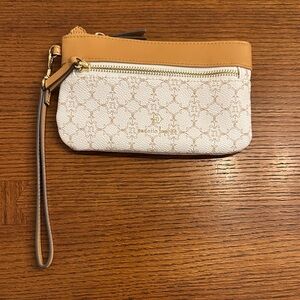 Nanette Lepore Tan and Cream Clutch